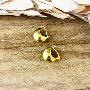 Nuevos Pendientes de Aro Gruesos Tipo Huggie de Latón Estilo Boho para Mujer, Bañados en Plata/Oro, Minimalistas para Fiesta, Venta al por Mayor/OEM/ODM - Product Image 3