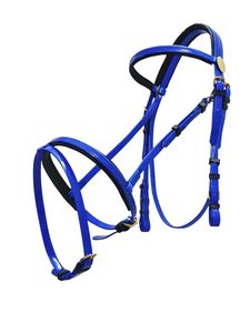 Customize Luxury Blue Nylon PVC Coated Horse Bridle Padded English Adjustable Comfortable Riding Bridle Premium <b>Equestrian</b> Tack - Product Image 4