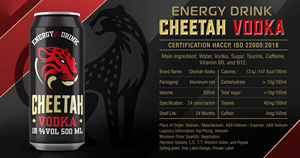Boisson énergisante Vodka Cheetah 500 ml en gros pour fabricants, personnalisable, marque privée, OEM ODM, protéines, glucose, emballage en boîte - Product Image 4