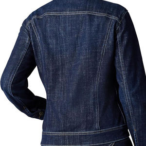 Custom Logo Coated <b>Stand</b> Canvas Denim Jacket Men Designer Casual Cotton Winter High Street Style Breathable OEM Best Quality - Product Image 3