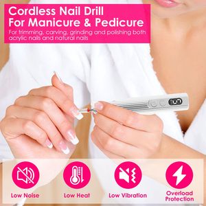 Set de Manicura y Pedicura Eléctrico Inalámbrico Portátil, Kit de Taladro de Uñas con Base de Carga, Secador de Uñas UV, 6 Brocas, 5 Velocidades y Dirección - Product Image 2