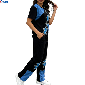 Ensemble de survêtement sportif 2 pièces personnalisé de haute qualité pour femmes, t-shirt décontracté à manches courtes et ensemble de fitness taille haute pour la course à pied - Product Image 5