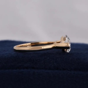 Bague de fiançailles de luxe pour femme SHIVRAM DIAMOND, diamant de laboratoire taille marquise, demi-sertissage solitaire, or jaune 14 carats, certifiée IGI - Product Image 6
