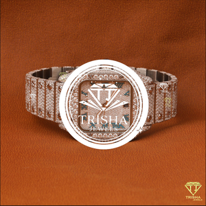 Reloj de Lujo Premium con Diamantes Moissanite, con Piedras Brillantes Engastadas a Mano en el Bisel y la Correa para un Brillo Máximo - Product Image 1