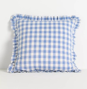 100% Cotton Woven Striped Ruffle Edge Embroidered Cushion <b>Covers</b> Decorative Pillow <b>Cover</b> Luxury Woven Cotton Stripe Cushion Cove - Product Image 5