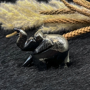 Apache Pyrite <b>Elephant</b> Hand Carved Natural Gemstone Figurine Feng Shui Wealth Luck <b>Decor</b> Home Decoration Rajasthan Wholesale - Product Image 5