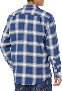 Chemise en flanelle à manches longues pour homme personnalisable, couleur unie, nouvelle tendance, coupe ample, décontractée, motif à carreaux, respirante, tissage tricoté - Product Image 1
