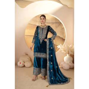 Conjunto de ropa de fiesta para mujer de diseñador con elegante Pent y hermosa Dupatta - Product Image 1