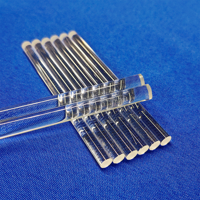 GLS-K Customizable 2mm to 80mm Light Guide Quartz Glass Rods Clear Borosilicate Transparent Optical Grade Quartz Glass Solid Rod