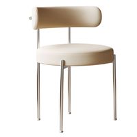 Chaise de salon moderne, mobilier de salon, chaise d'appoint classique, chaises en métal simples, chaise en cuir synthétique PU souple