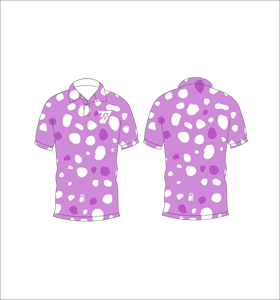 เสื้อโปโลผู้ชายพิมพ์ลายจุดสีม่วงแขนสั้นลำลองระบายอากาศได้ดีสวมใส่ในฤดูร้อนดีไซน์โลโก้ด้านหน้า - Product Image 3