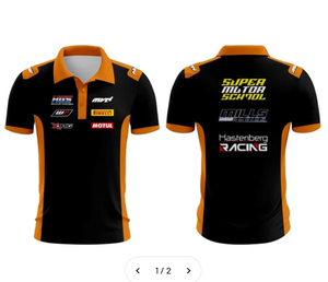 Diseña tu propia camiseta polo de automovilismo con sublimación y bordado, ligera, tallas grandes, para el personal del equipo Pitcrew. - Product Image 3