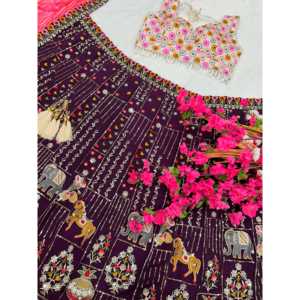 Lehenga Choli de Diseñador para Fiestas y Graduaciones con Bordado - Product Image 2