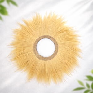 Miroir mural en rotin naturel Rayung Grass Sunburst, fait main, décoratif, pour le salon, décoration de la maison - Product Image 5
