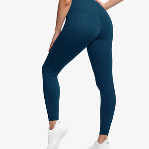 Leggings Deportivos para Mujer, Cintura Media, Sólidos, Transpirables, Ecológicos, Elásticos, con Logotipo Personalizado, Venta Directa de Fábrica - Product Image 2
