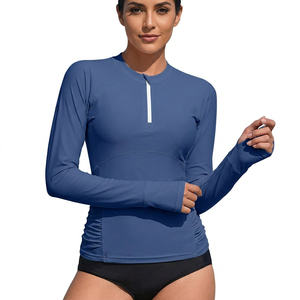 Maillot de bain de compression à manches longues pour femme, demi-zip, protection UV, séchage rapide, imprimé personnalisé, pour adulte, maillot de bain personnalisé pour femme - Product Image 6