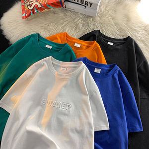 T-shirt en coton de haute qualité avec logo OEM en relief et sérigraphie, impression 3D personnalisée, style streetwear oversize d'été, écologique - Product Image 3
