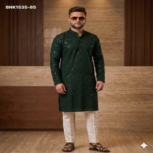Nouvelle Collection de Kurta Prêt-à-Porter en Rayonne Brodée Chikankari et Pyjama en Coton – Achat en Ligne, Fournisseur en Gros Inde - Product Image 1