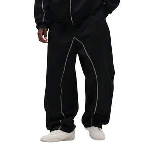 Sudadera con capucha oversize personalizada unisex de poliéster/algodón con cremallera, ribete en contraste, elegante, para otoño, para hombre, al por mayor - Product Image 4