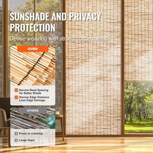Rideau en roseaux naturels 4 pi x 16,4 pi pour clôture décorative de patio extérieur, balcon et treillis de jardin, et portail - Product Image 3
