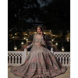 Lehenga Choli de créateur avec travail de perles à la main pour les mariages - Product Image 1