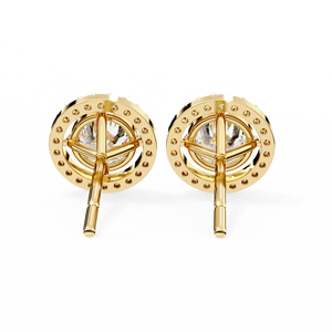 Luxury Round Cut E VS 1ct Each and Round Cut Lab Grown Diamond 14K Gold IGI Certified <b>Earring</b> <b>Tops</b> for Gift Party & Anniversary - Product Image 2