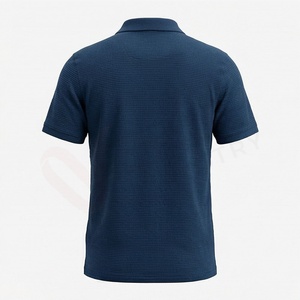 Men's <b>Navy</b> <b>Blue</b> Short Sleeve for <b>Shirt</b> Knitted Color Blocked Zipper Casual Breathable Regular Fit Solid Design 100% Polyester - Product Image 2