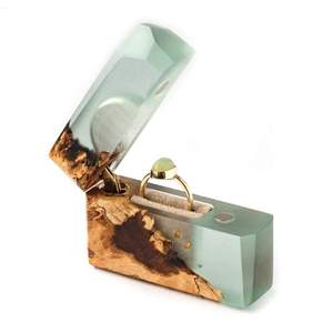 New Fashionable Design <b>Trinket</b> <b>Box</b> Wedding Ring Earring Bracelet Resin Finishing Wooden Jewellery <b>Box</b> Design Usage Item - Product Image 1