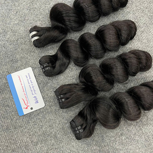 Venta al por mayor de cabello virgen vietnamita 100% natural, extensiones de cabello humano con ondas sueltas al vapor, paquetes de cabello virgen de doble capa. - Product Image 1