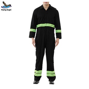 Combinaison de travail robuste en coton respirant avec coutures renforcées, vêtements de sécurité industrielle - Product Image 1