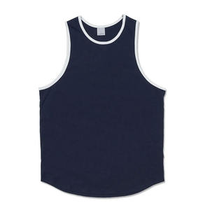Camiseta sin mangas para gimnasio para hombre, top de tirantes con contraste de colores de secado rápido, chaleco de entrenamiento con dobladillo curvo, camiseta interior de fitness, ropa deportiva de entrenamiento - Product Image 4