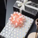 Butterfly <b>Bow</b> Organza Gift Ribbon 34mm Beautiful Woven <b>Red</b> Pink Color with Logo Design Digital Printing Polyester - Product Image 5