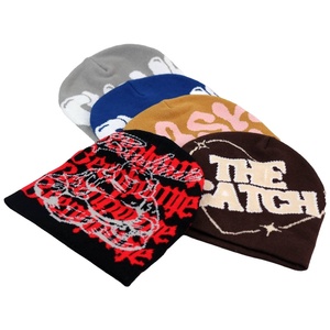 HK34 logotipo personalizado Jacquard de alta calidad para el diseño de Veracap All-Print Y2K Beanies Winter Knitted Cuff Beanie Hat para hombres y mujeres Tra - Product Image 5