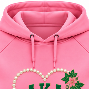   เสื้อสเวตเชิ้ตมีฮู้ดสีชมพูสำหรับผู้หญิง ลายกราฟิกตัวอักษร ดีไซน์ลำลอง แขนยาว สวมใส่สบาย สไตล์สตรีทแวร์ แรงบันดาลใจจากเสื้อสเวตเชิ้ตของชมรมนักศึกษา - Product Image 3