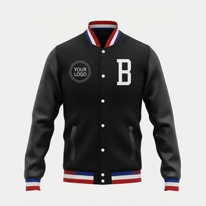 Custom Baseball Varsity <b>Jacket</b> <b>Mens</b> Letterman Vintage <b>Fleece</b> <b>Lined</b> Breathable Cotton Snap Front College Team Streetwear - Product Image 2