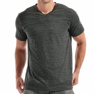 Male Summer Apparel High Quality <b>Men</b> T-Shirt <b>V</b> <b>Neck</b> Plain Solid Color Moisture Wicking Athletic Gym Fitness Top Breathable - Product Image 1