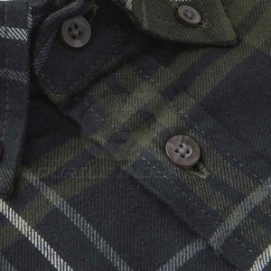 Chemise en flanelle pour homme en tissu tricoté brossé personnalisable, à carreaux, boutonnée, manches longues, coupe classique, séchage rapide, respirante, écologique - Product Image 4