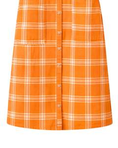 Vestido Camisero Largo a Cuadros Naranja para Mujer, Estilo Casual, con Botones, Manga Larga, Personalizable, Venta al Por Mayor - Product Image 6