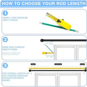 Adjustable 1\" Diameter Drapery Rods Finials B <b>Curtain</b> <b>Poles</b> <b>Tracks</b> <b>Accessories</b> for Windows 16-48 Inches Max Length 60 for Your - Product Image 6