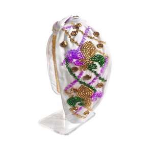 Serre-têtes brodés à la main avec perles de verre, best-sellers pour fêtes et cadeaux festifs, accessoires capillaires tendance de haute qualité - Product Image 1