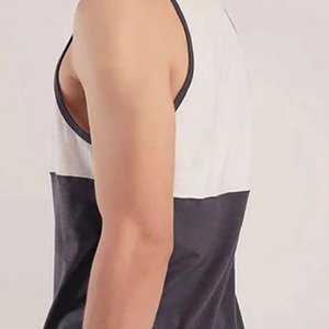 เสื้อกล้ามถักคุณภาพสูงสำหรับผู้ชาย คอกลม แขนกุด ดีไซน์สีตัดต่อ สวมใส่สบาย ระบายอากาศได้ดี เหมาะสำหรับออกกำลังกาย รับสกรีนโลโก้ - Product Image 5