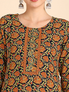<b>Women</b> Rayon Midi Straight Printed <b>Kurta</b> Quick Dry Summer Casual Office Party Formal Lifestyle Fashion Modern Daily Wear - Product Image 6