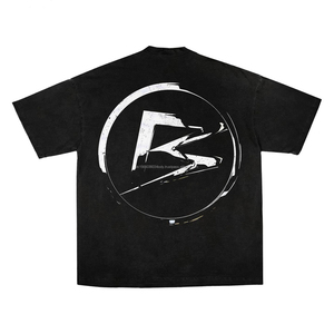 Camiseta Oversize de Hombre Estilo Streetwear Personalizada, 250 Gsm, con Pedrería, Efecto Desgastado, Lavado Ácido, Corte Cuadrado, Vintage - Product Image 6