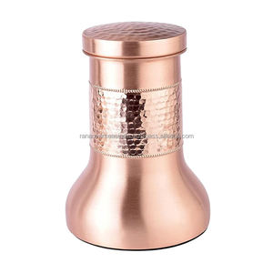 Vaso de agua de cobre puro de calidad superior de estilo clásico, tarro de noche con acabado de lujo y diseño martillado a un precio asequible - Product Image 4