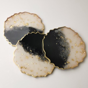 Natural Resin <b>Coaster</b> Set Luxury Mother of Pearl Design Round Shaped Bulk <b>for</b> <b>Drinks</b> Tea or Coffee and Beverage Use Available - Product Image 2