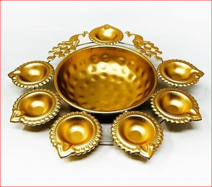 Diya Shape Urli Decorative Bowl for Home Decor Flowers and Tea Light <b>Candles</b> Stand Holder Table Decor Centerpiece for Diwali - Product Image 5