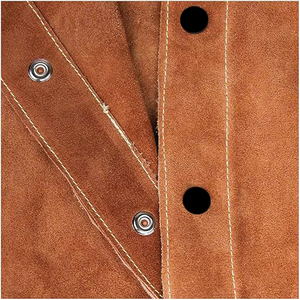 Chaqueta de soldadura de cuero más vendida, chaqueta de trabajo resistente personalizada, chaqueta de soldador ignífuga con protección corporal para hombres - Product Image 3