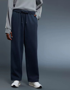 Pantalon de survêtement large pour femme grande taille, taille mi-haute avec cordon de serrage, coupe ample, couleur unie, en molleton, décontracté, longueur intégrale, style automne - Product Image 3