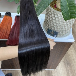 Extensions de cheveux vierges vietnamiennes Remy, lisses, double trame, 100% cheveux humains, noir naturel, en stock - Product Image 6