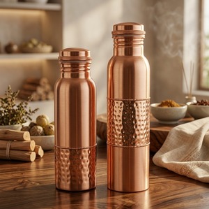 Reusable Copper Water Bottle with Airtight Lid | Healthy Ayurvedic Drinking Bottle Available in Multiple Sizes - Product Image 5